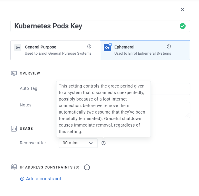Ephemeral Key Retention