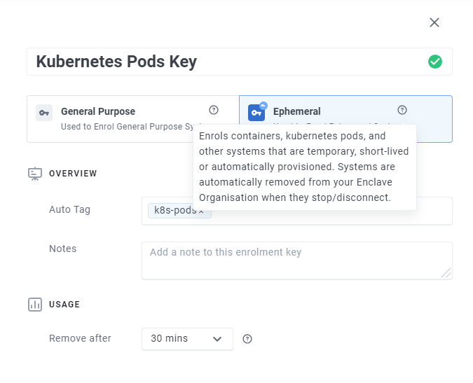 Creating an Ephemeral Key